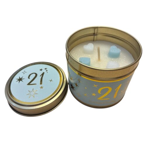 image488983612.jpg Birthday Cake Scented Candle in Tin with Gold Detail - 21st Birthday Design