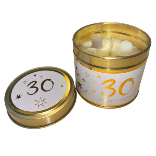 image488987126.jpg Birthday Cake Scented Candle in Tin with Gold Detail - 30th Birthday Design