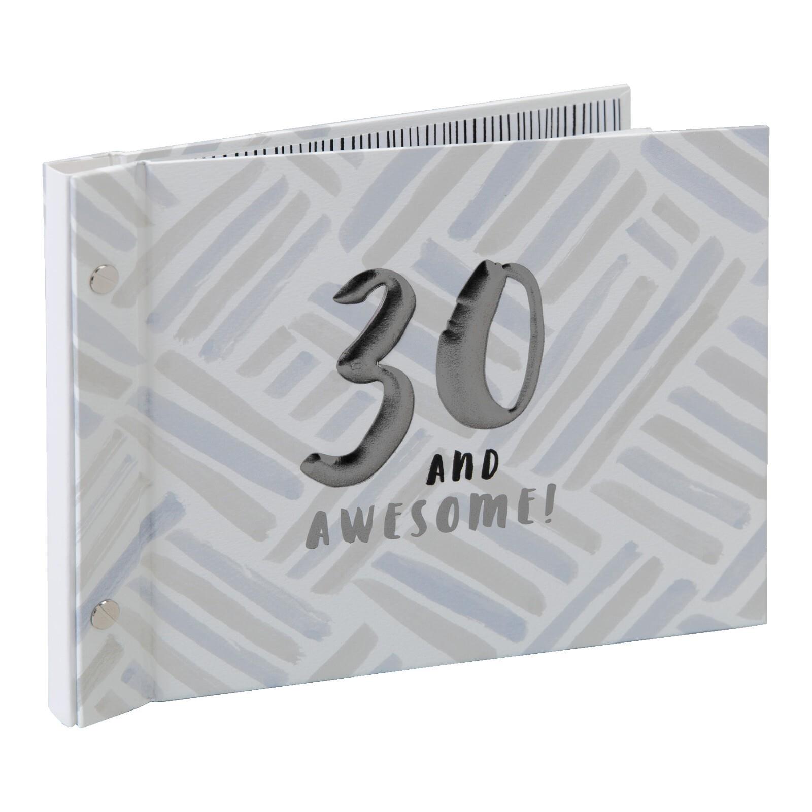 Luxe Birthday Guest Book With Photo Album by Hotchpotch - Grey 30th
