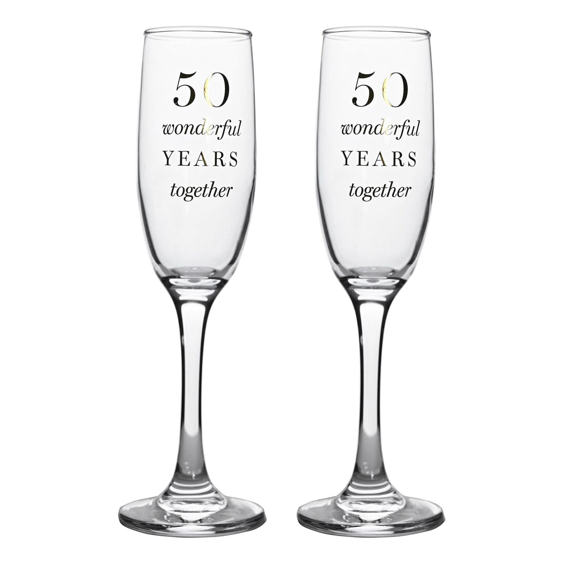 50th Wedding Anniversary Champagne Flute Set of 2