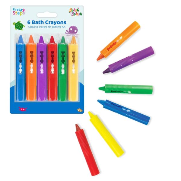 6 pack Baby Bath Crayons - Non Toxic Bath Toys by First Steps
