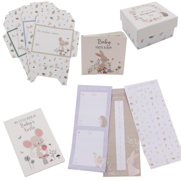 Baby Keepsake Capsule Memory Book, Photo Album, Hand Foot Print Newborn Gift