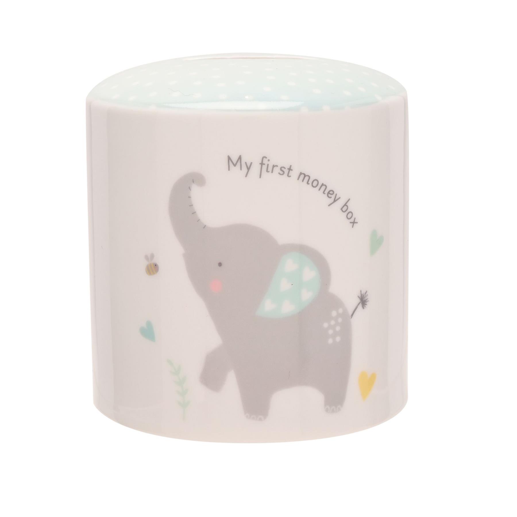 New Baby Money Box Ceramic Cute Elephant Gift - Blue