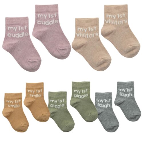 image489238684.jpg Bambino Baby Socks My First Milestones 0-6 Months Pack of 5 Pairs