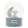 Bambino Teddy Water Globe "Welcome Little Boy" New Born, Christening, Baby Shower