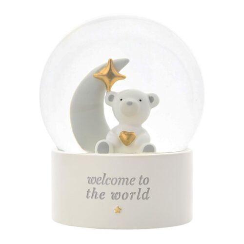 image489248848.jpg Bambino Teddy Water Globe "Welcome to the World" New Born, Christening, Baby Shower