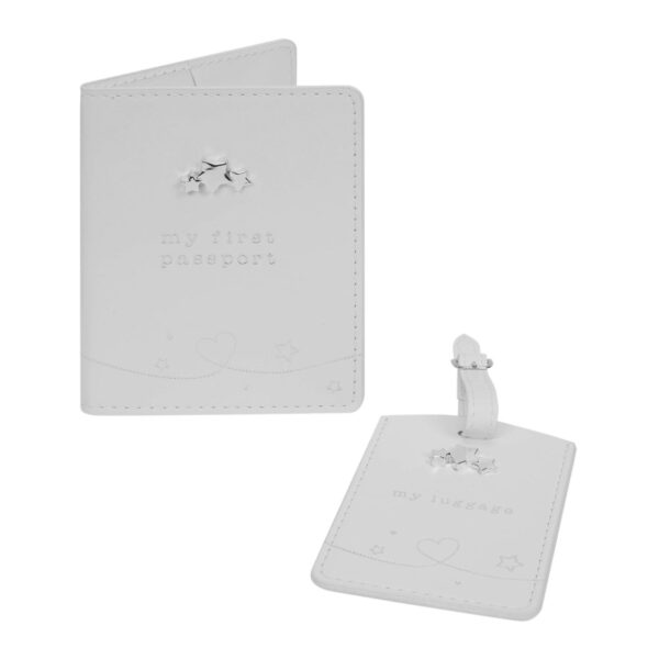 Baby My First Passport Cover and Luggage Tag Set with Stars