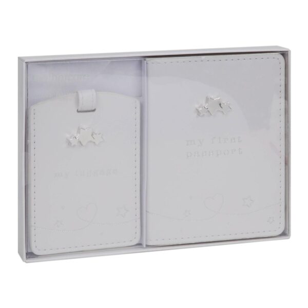 Baby My First Passport Cover and Luggage Tag Set with Stars