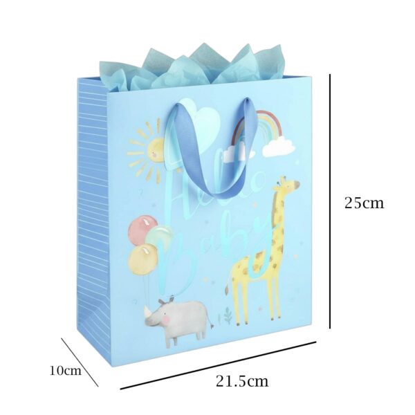 image489316826.jpg New Baby Gift Bag with Tag and Ribbon Handles 100% Recyclable - Blue