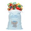 image489354916.jpg Baby's 1st Christmas Sack with Embroidered Snowflake and Elephant - Blue Sack