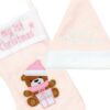 image489362666.jpg My First Christmas Stocking and Hat Set with Embroidered Bear and Stars - Pink