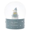 image489385469.jpg Christmas Snow Globe 'My First Christmas' Penguin Holding Gift by Bambino - Blue