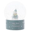 image489385471.jpg Christmas Snow Globe 'My First Christmas' Penguin Holding Gift by Bambino - Blue