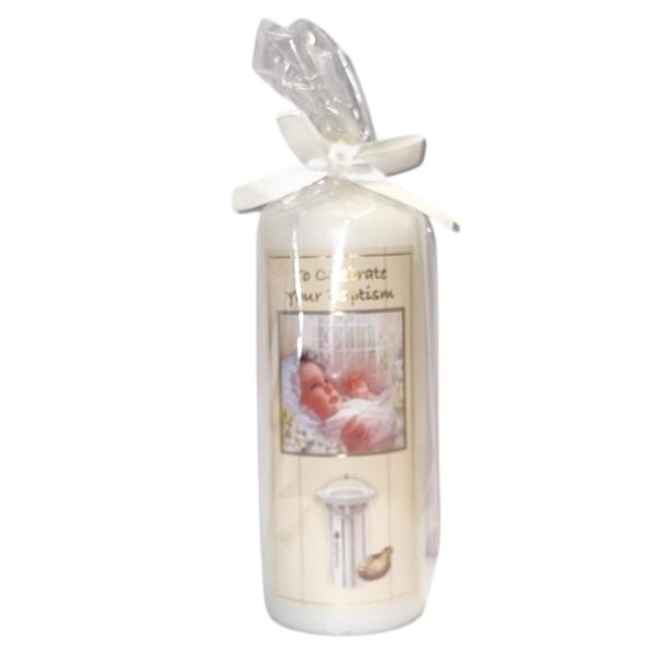 Pillar Candle for Baptism of your Baby Unisex Cello Wrapped Keepsake Gift