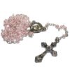 Christening Baptism Pink Rosary Beads With Heart Gift Box