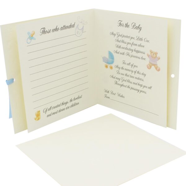 Baby Christening Record Card with Envelope Keepsake Gift 15cm x 15cm - Baby Boy