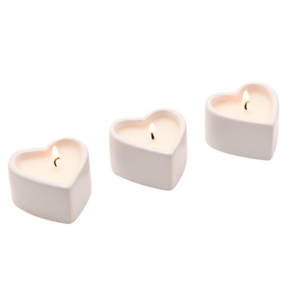 Silver Anniversary Scented Candles 3 Pack Heart Peony, Lychee and Rose Scent