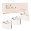 Pearl Anniversary Scented Candles 3 Pack Heart Peony, Lychee and Rose Scent