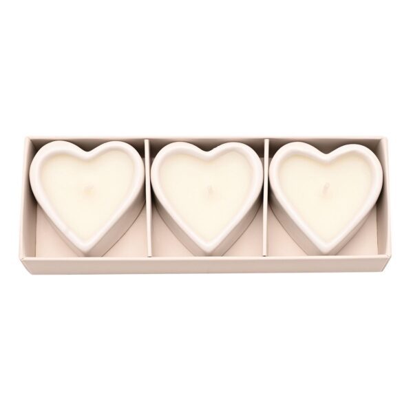 Pearl Anniversary Scented Candles 3 Pack Heart Peony, Lychee and Rose Scent