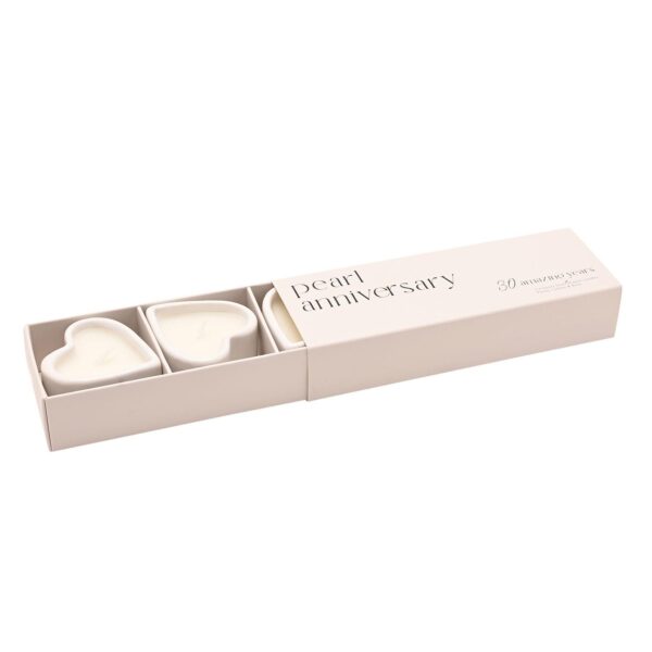 Pearl Anniversary Scented Candles 3 Pack Heart Peony, Lychee and Rose Scent