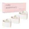 Ruby Anniversary Scented Candles 3 Pack Heart Peony, Lychee and Rose Scent