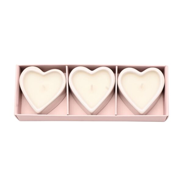 Ruby Anniversary Scented Candles 3 Pack Heart Peony, Lychee and Rose Scent
