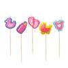 Cake Candle Set 'Baby Girl' Baby Shower 5 Pack Party Decoration