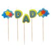Cake Candle Set 'Dad' Birthday, Father's Day 5 Pack Party Decoration