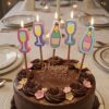 Cake Candle Set 'Prosecco' Birthday, Mother's Day 5 Pack Party Decoration