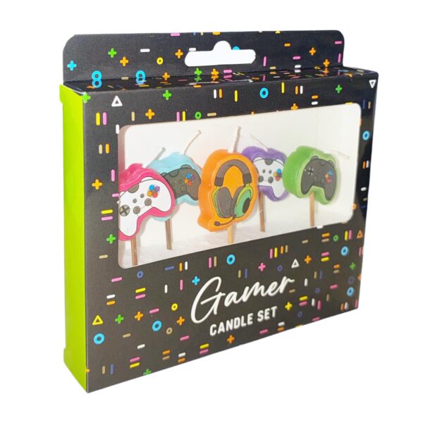 image490373041.jpg Cake Candle Set 'Gamer' Birthday 5 Pack Party Decoration