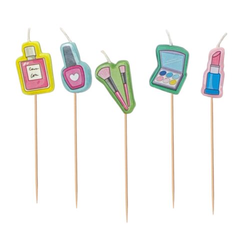 Cake Candle Set 'Make Up' Birthday 5 Pack Party Decoration