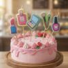 image490373053.jpg Cake Candle Set 'Make Up' Birthday 5 Pack Party Decoration