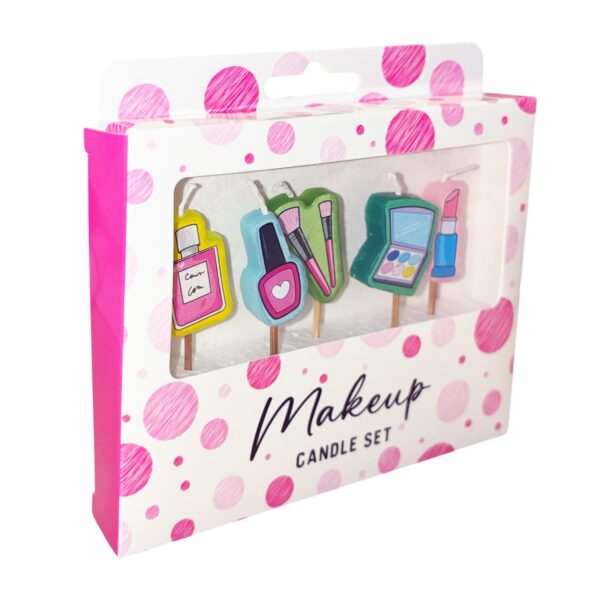 image490373055.jpg Cake Candle Set 'Make Up' Birthday 5 Pack Party Decoration