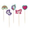 Cake Candle Set 'Unicorn' Birthday 5 Pack Party Decoration