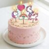 Cake Candle Set 'Unicorn' Birthday 5 Pack Party Decoration