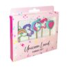 Cake Candle Set 'Unicorn' Birthday 5 Pack Party Decoration