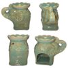 Ceramic Wax Melt / Oil Warmer Holder Green Elephant Shape