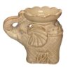 Ceramic Wax Melt / Oil Warmer Holder Beige Elephant Shape