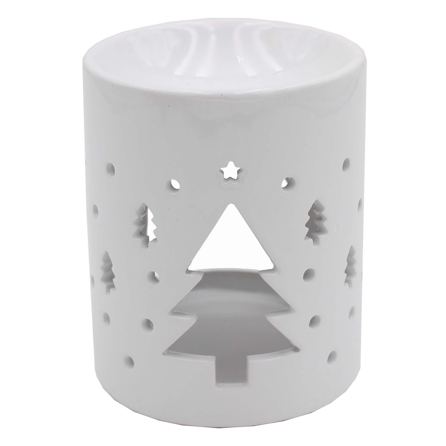 Ceramic Wax Melt / Oil Warmer with Candle Holder - Christmas Tree