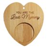 Heart Tealight Holder and 4 Tealights with Text Sustainable Bamboo - Mummy