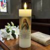 image490375089.jpg Religious LED Wax Candle with Flickering Flame and Timer Function 15cm Miraculous
