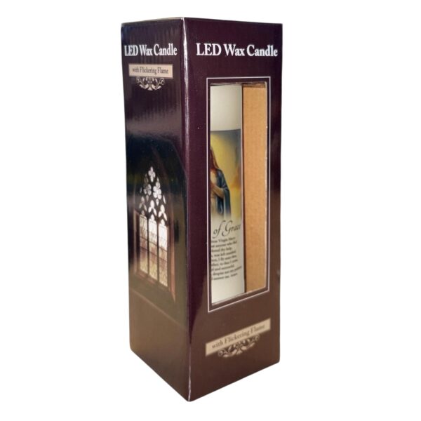 image490375091.jpg Religious LED Wax Candle with Flickering Flame and Timer Function 15cm Miraculous