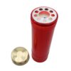 Pillar Candles Set of 2 in Red Holder with Windproof Caps 7 Day Burn Time Memorial Ornament