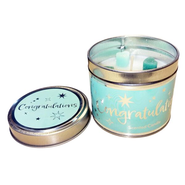 image490594615.jpg Congratulations Scented Candle in Tin with Silver Detail Vanilla and Jasmine