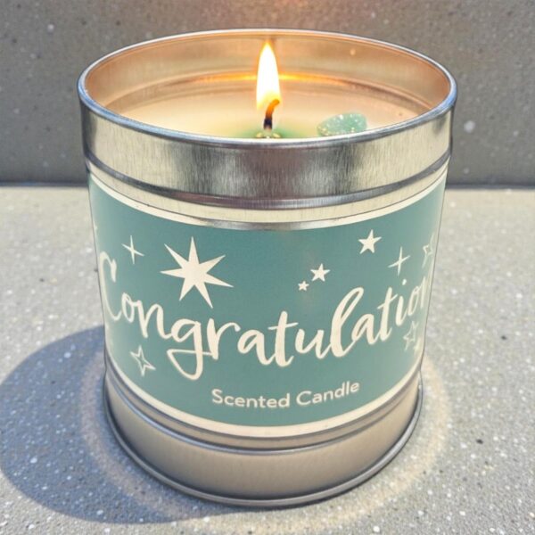 image490594617.jpg Congratulations Scented Candle in Tin with Silver Detail Vanilla and Jasmine