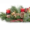 Christmas 3 Candle Holder Table Centrepiece Decoration 60cm Artificial