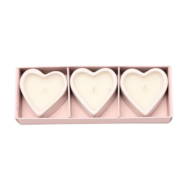 Wedding Bridesmaid Scented Candles 3 Pack Heart Peony, Lychee and Rose Scent