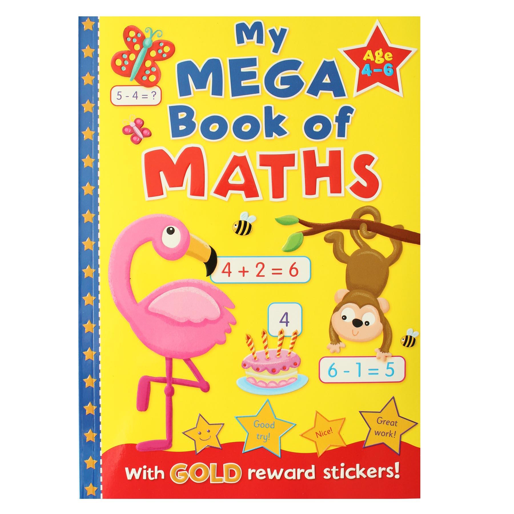 Mega Learning Book with Gold Reward Stickers Age 4-6 Years – Maths Book 4