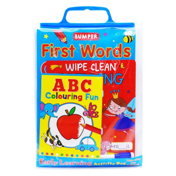 Early Learning Books Activity Bag Colouring Spelling First Words