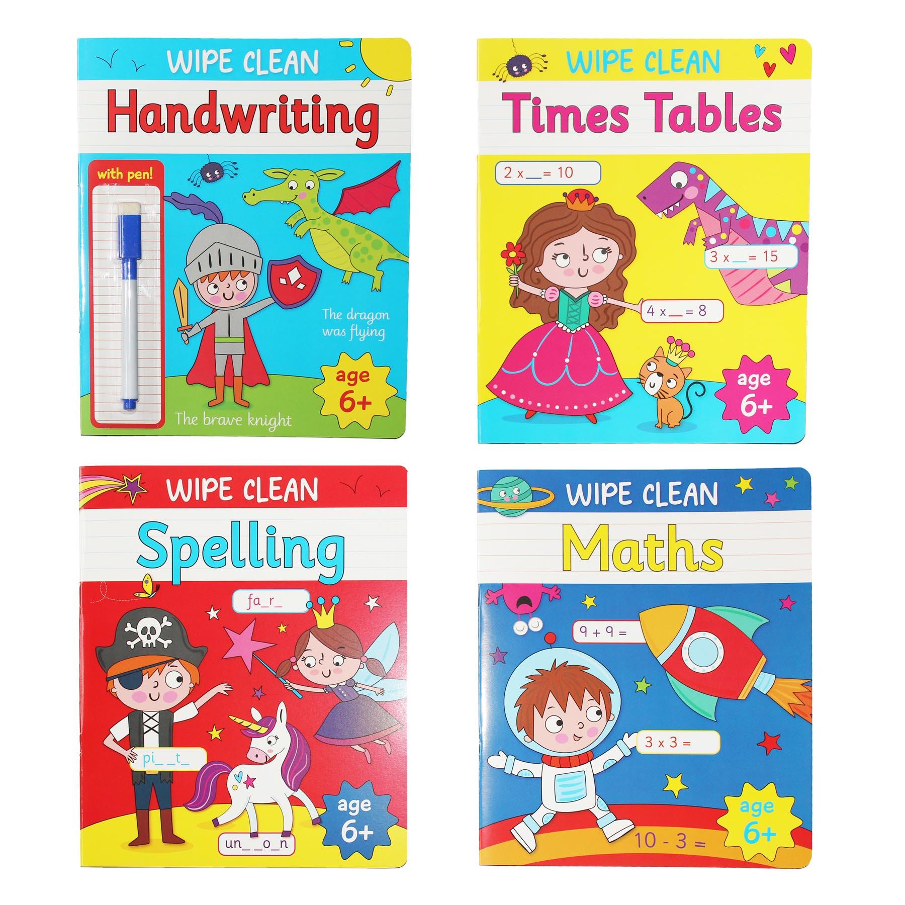 Learn with Me Wipe Clean Books with Pen Set of 4 with Carry Pack 6 Years +